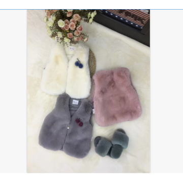 2018 Enfants imitation fourrure manteau infantile fausse fourrure filles vêtements bébé manteau d&#39;hiver pour 1-5 ans enfants chaud Gilet